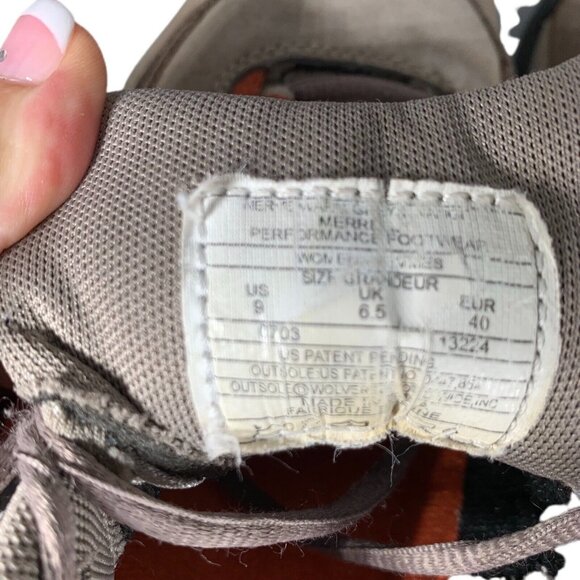 Merrell Sport Low Taupe Brown Leather Trail Hiking Boots Womens Sz 9 Shoes READ - Picture 11 of 11